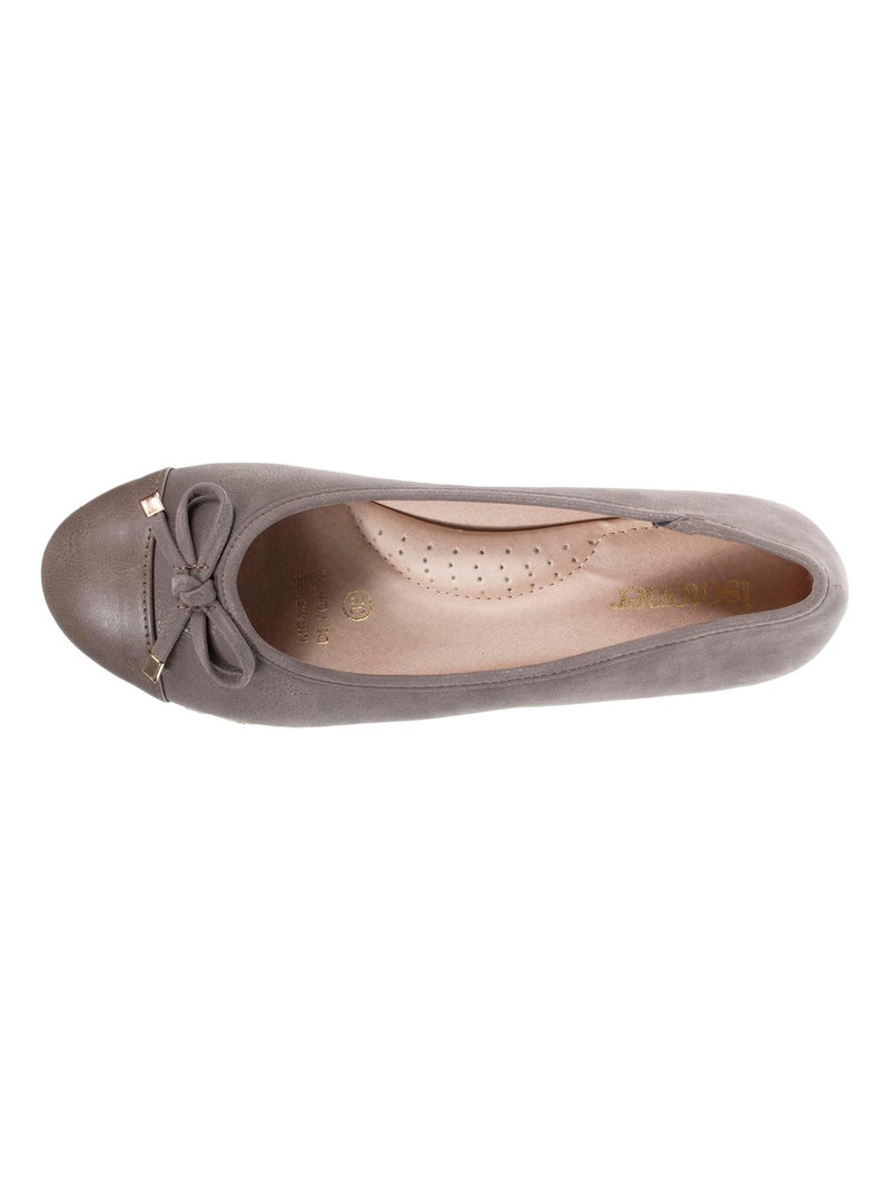 Ballerines à talon de 4 cm, très confortables  Isotoner Taupe - Kiabi