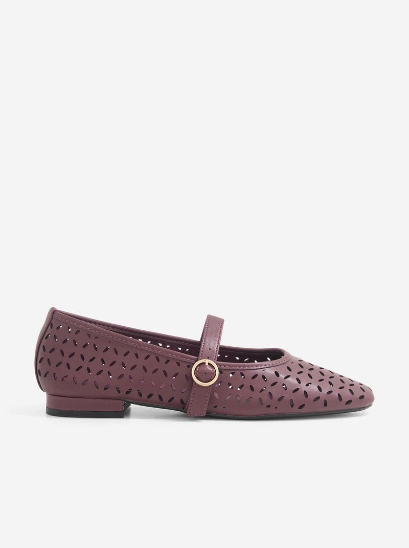 Ballerines ajourée à boucle Violet - Kiabi