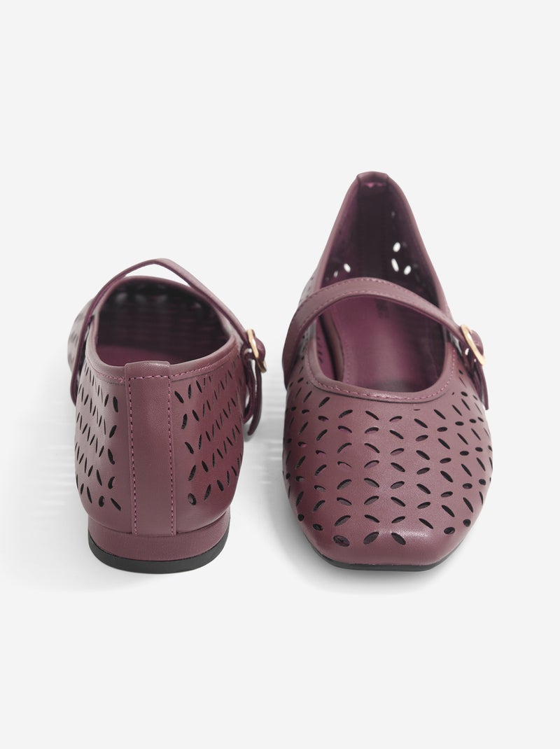 Ballerines ajourée à boucle Violet - Kiabi