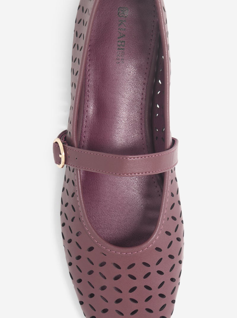 Ballerines ajourée à boucle Violet - Kiabi