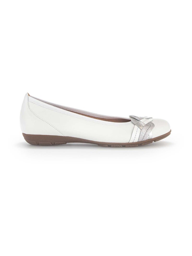 Ballerines argentées en cuir Blanc Argenté - Kiabi