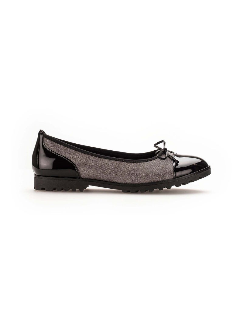 Ballerines argentées en cuirs synthés Gabor Noir Argenté - Kiabi