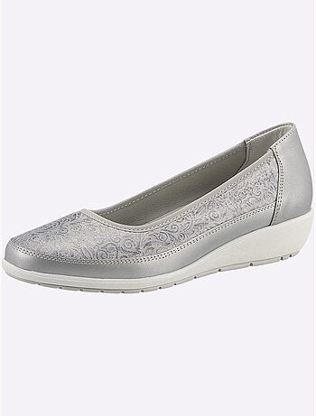 Ballerines avec amortissement en cuir velours et cuir lisse - Taille standard - Witt
