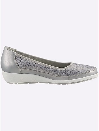 Ballerines avec amortissement en cuir velours et cuir lisse - Taille standard - Witt