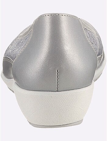 Ballerines avec amortissement en cuir velours et cuir lisse - Taille standard - Witt