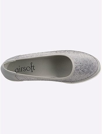 Ballerines avec amortissement en cuir velours et cuir lisse - Taille standard - Witt