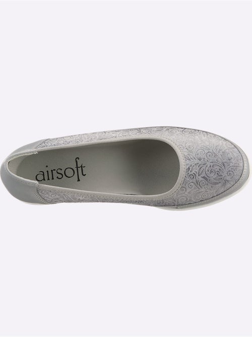 Ballerines avec amortissement en cuir velours et cuir lisse - Taille standard - Witt - Kiabi