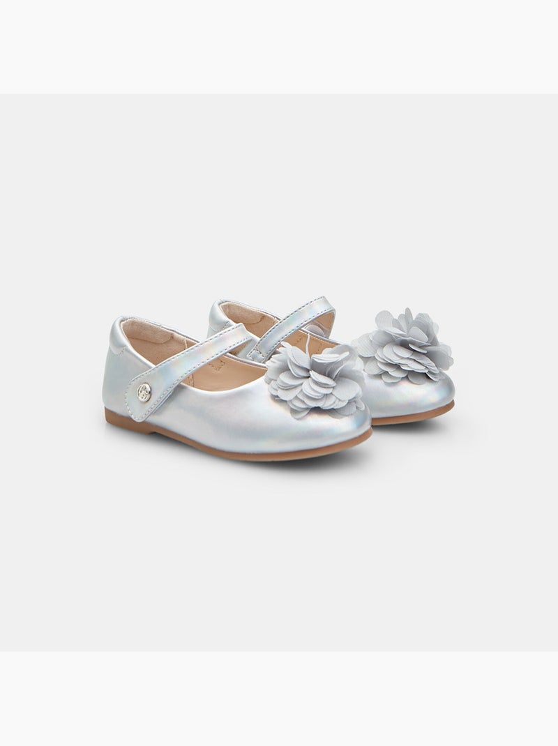Ballerines avec bride et nœud Bata Argent - Kiabi