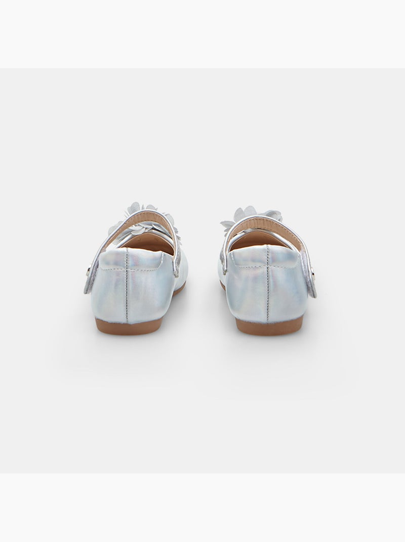 Ballerines avec bride et nœud Bata Argent - Kiabi