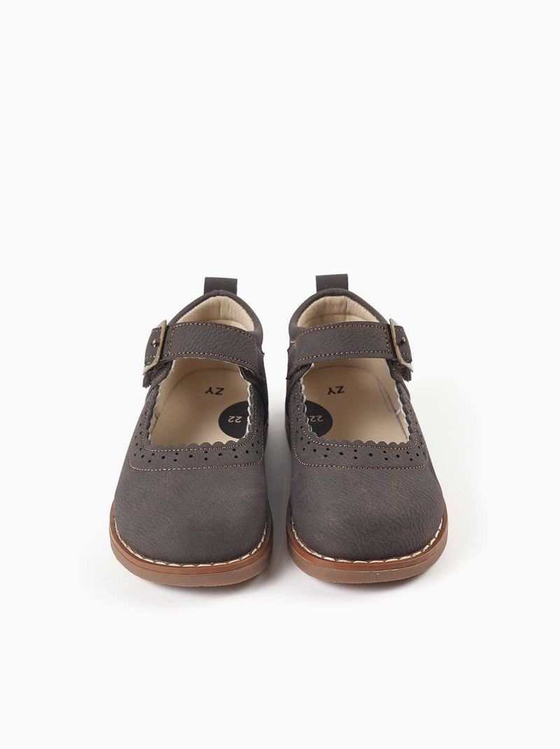 Ballerines avec détails perforés Marron - Kiabi