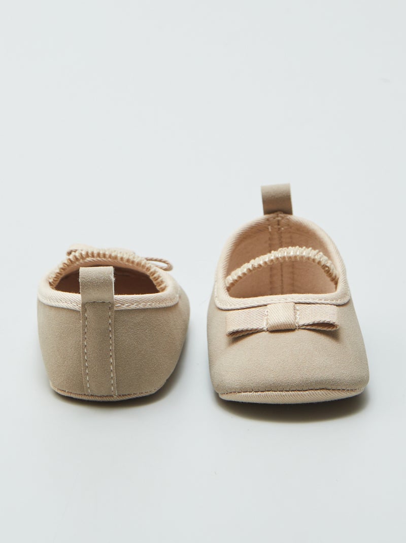 Ballerines avec nœud - premiers pas Beige - Kiabi