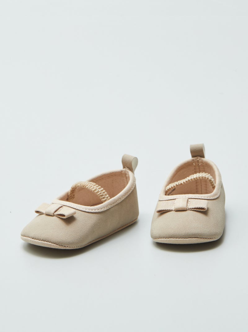 Ballerines avec nœud - premiers pas Beige - Kiabi