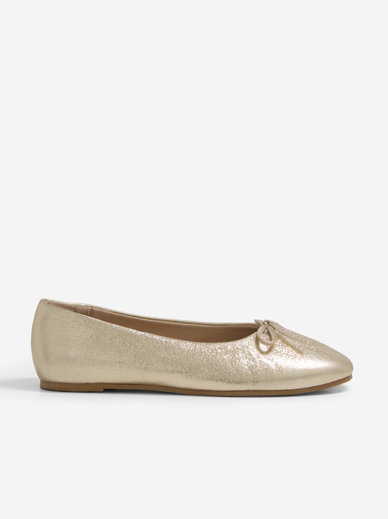 Ballerines avec noeud fantaisie devant Jaune - Kiabi