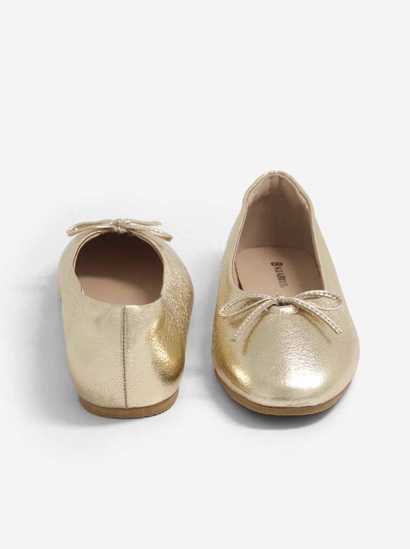Ballerines avec noeud fantaisie devant Jaune - Kiabi