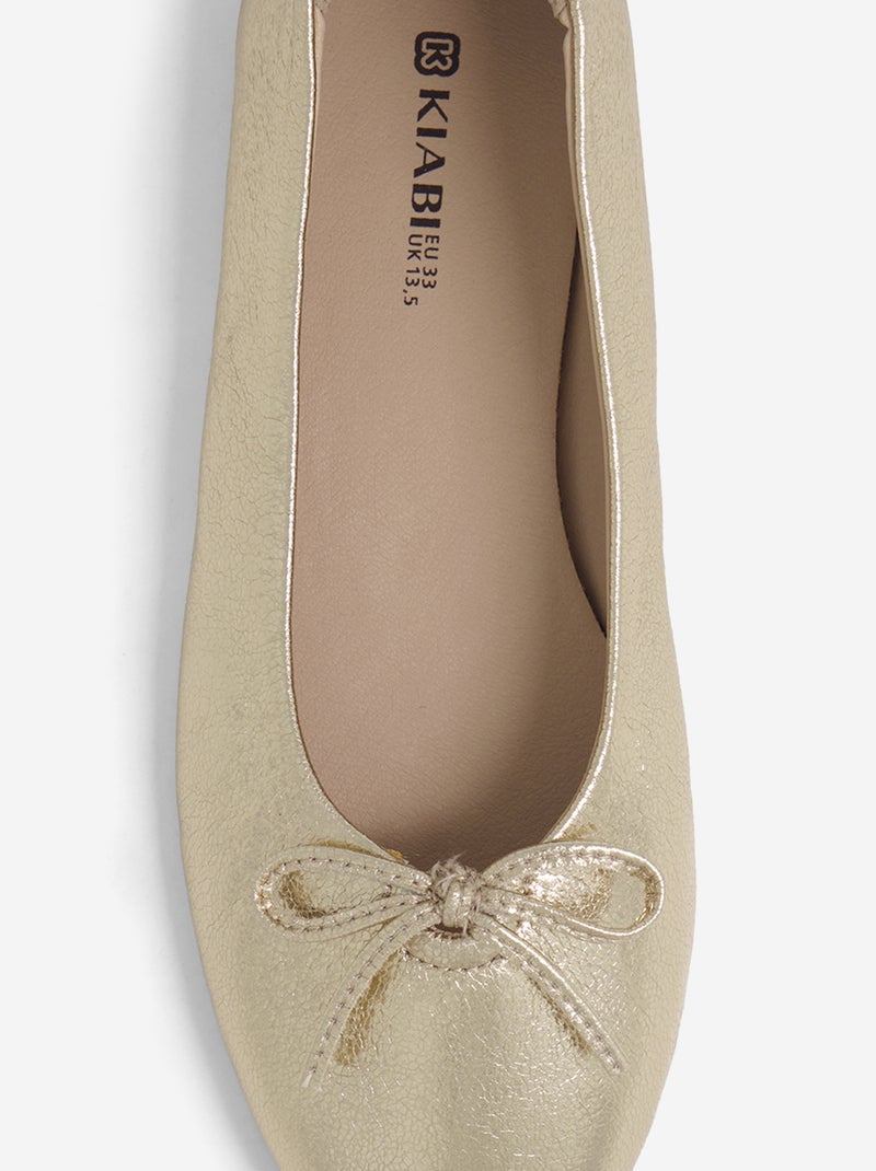 Ballerines avec noeud fantaisie devant Jaune - Kiabi