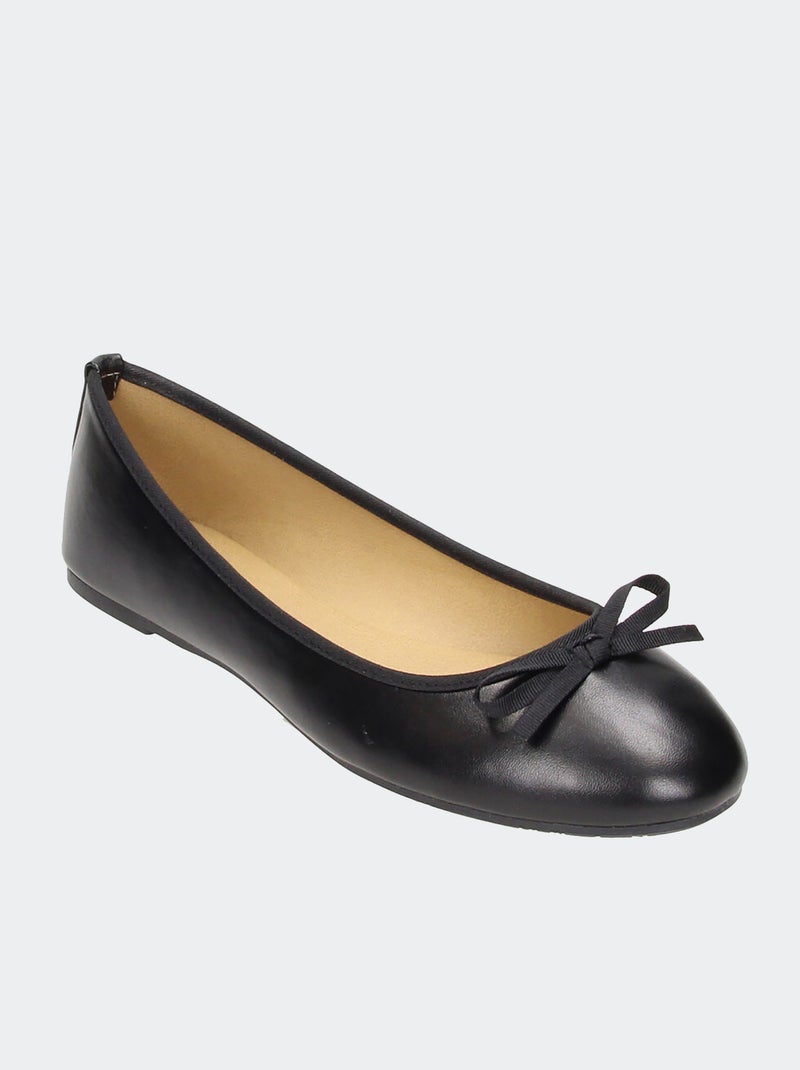 Ballerines avec nœud fantaisie Noir - Kiabi