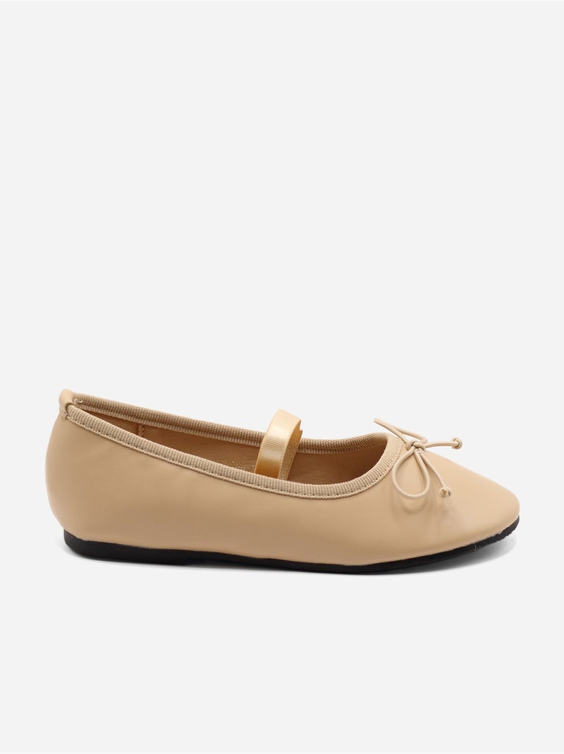 Ballerines avec un nœud décoratif Crème - Kiabi
