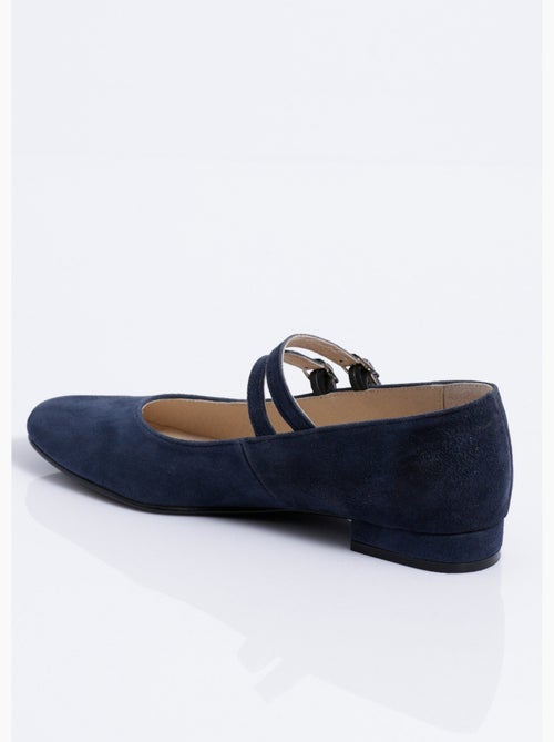 Ballerines babies cuir à talon doubles brides - Afibel - Kiabi