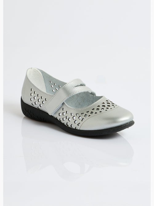 Ballerines babies cuir largeur confort - Afibel - Kiabi