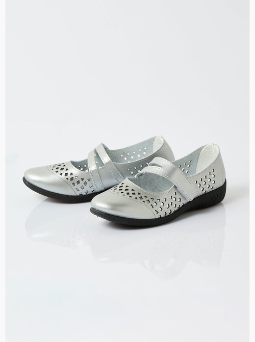 Ballerines babies cuir largeur confort - Afibel - Kiabi