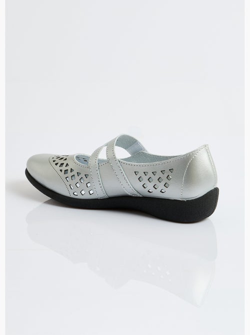 Ballerines babies cuir largeur confort - Afibel - Kiabi