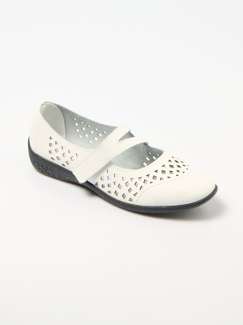 Ballerines babies cuir largeur confort - Afibel - Kiabi