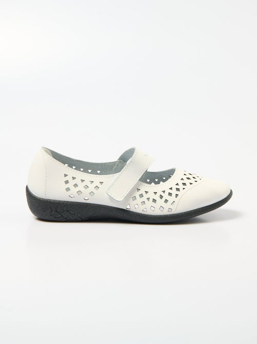 Ballerines babies cuir largeur confort - Afibel - Kiabi