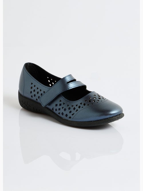 Ballerines babies cuir largeur confort - Afibel - Kiabi