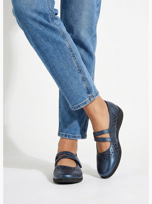 Ballerines babies cuir largeur confort - Afibel - Kiabi
