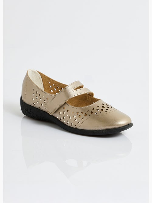 Ballerines babies cuir largeur confort - Afibel - Kiabi