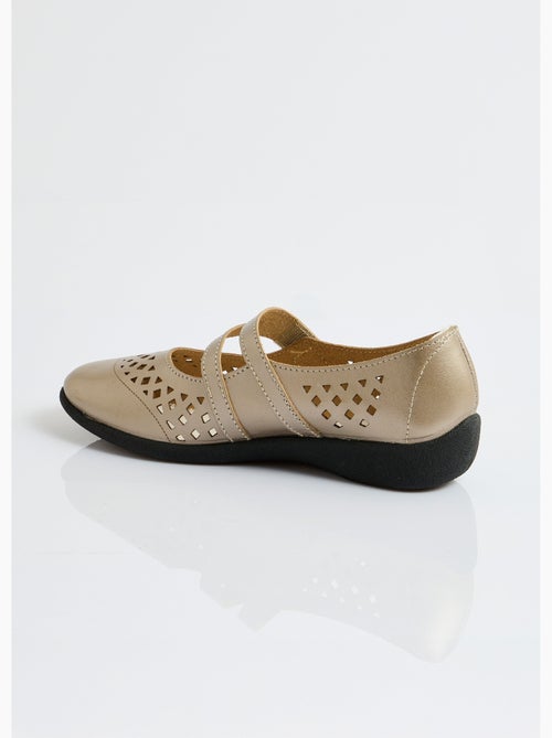 Ballerines babies cuir largeur confort - Afibel - Kiabi