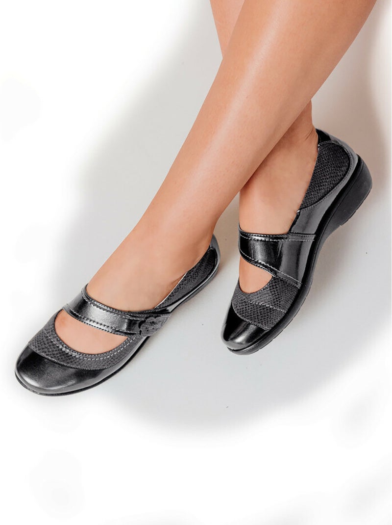 Ballerines babies grande largeur scratchées - Afibel Gris - Kiabi