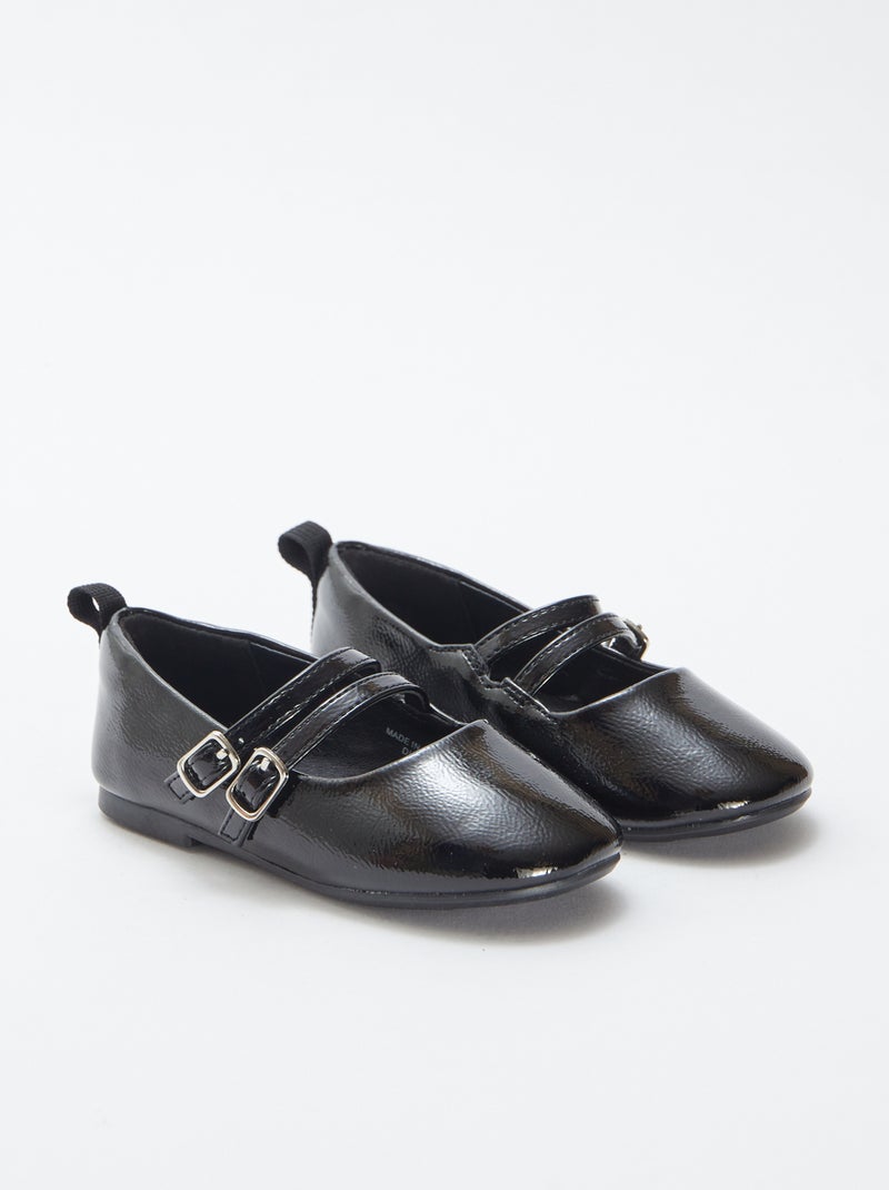 Ballerines babies vernies NOIR - Kiabi