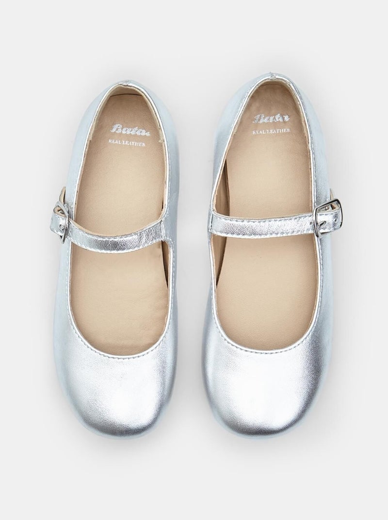Ballerines Bata  confortables Argent - Kiabi