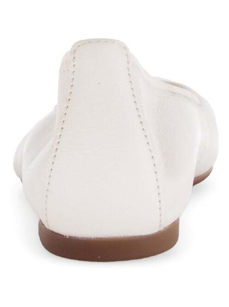 Ballerines blanc crème en cuir lisse Crème - Kiabi