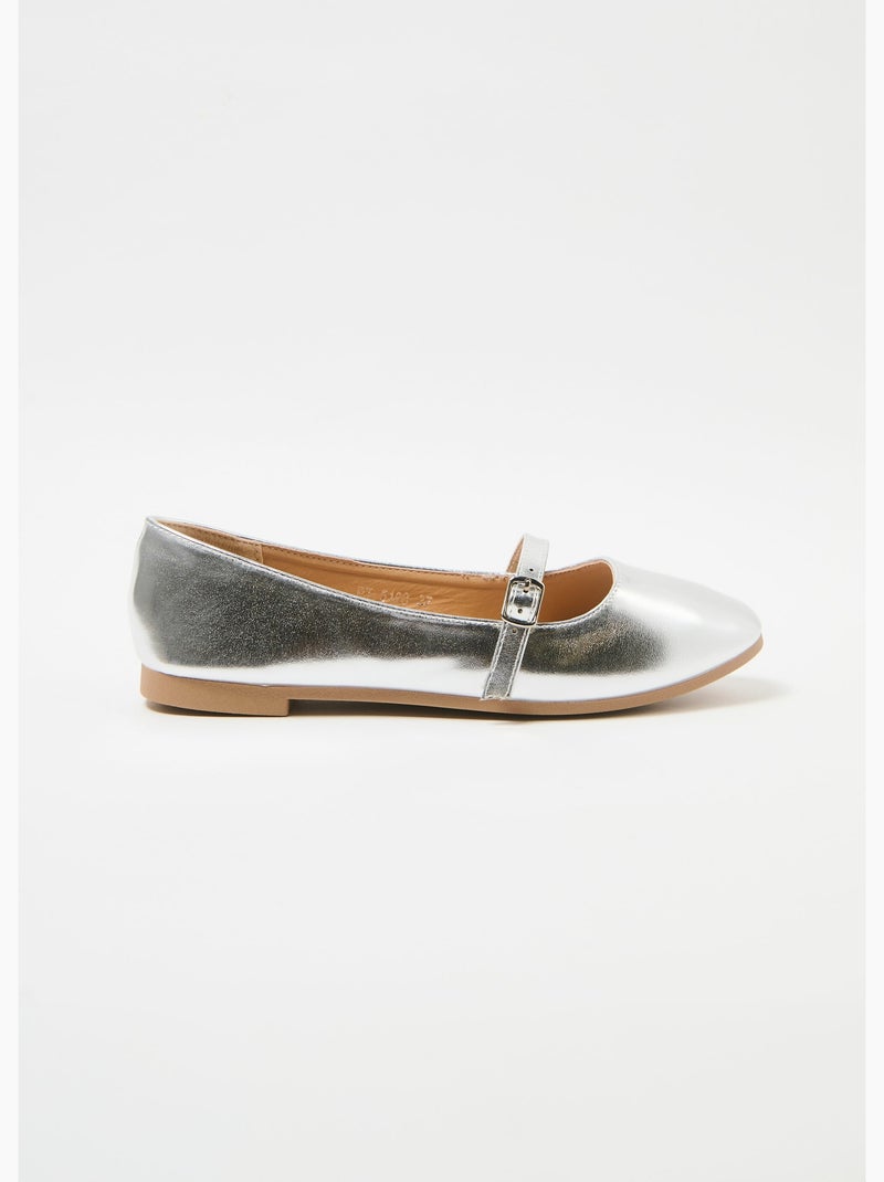 Ballerines bride ton sur ton petit talon - AFIBEL Argenté - Kiabi