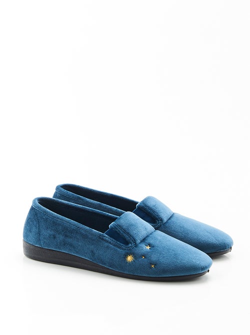 Ballerines brodées aspect velours - Damart - Kiabi