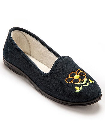 Ballerines brodées fleur - PEDICONFORT