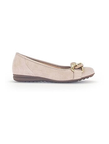 Ballerines brunes en cuir velours