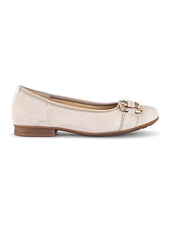 Ballerines brunes en cuir velours