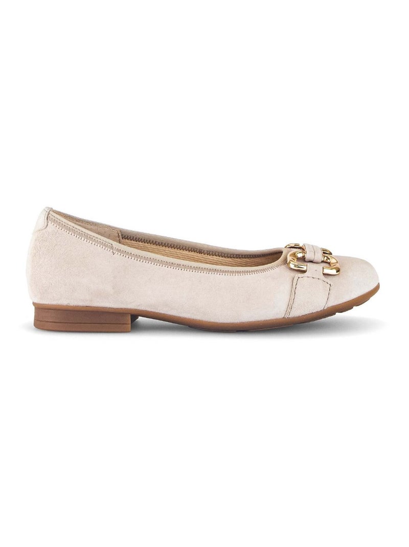 Ballerines brunes en cuir velours Marron - Kiabi