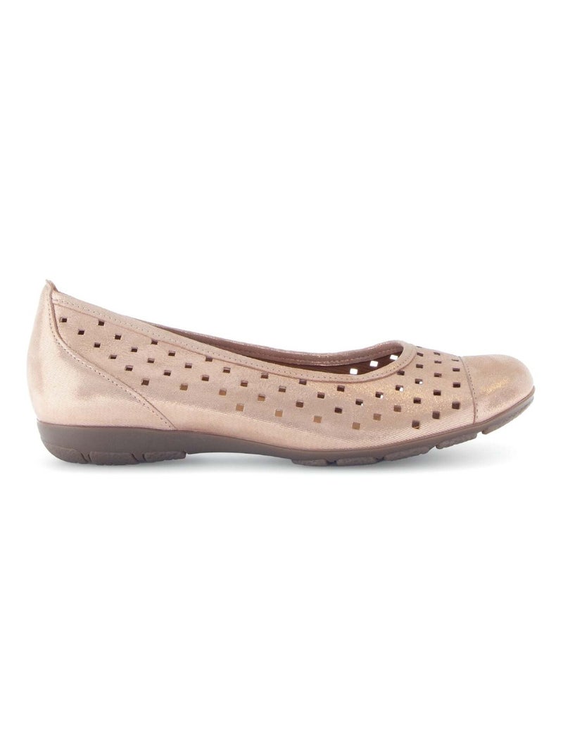 Ballerines  clair en cuir irisé Rose clair - Kiabi