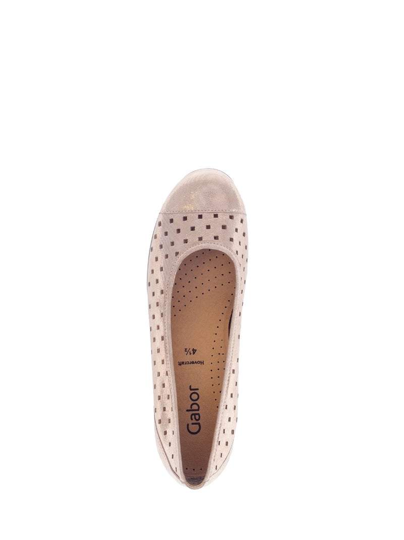 Ballerines  clair en cuir irisé Rose clair - Kiabi
