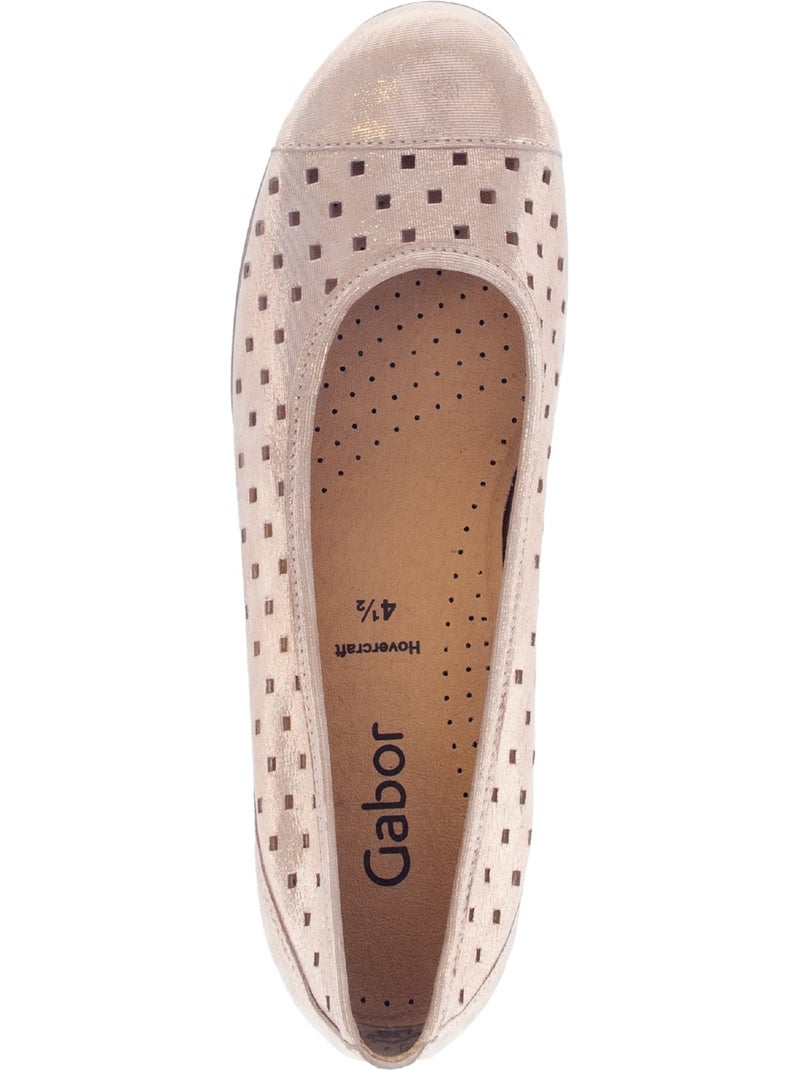 Ballerines  clair en cuir irisé Rose - Kiabi