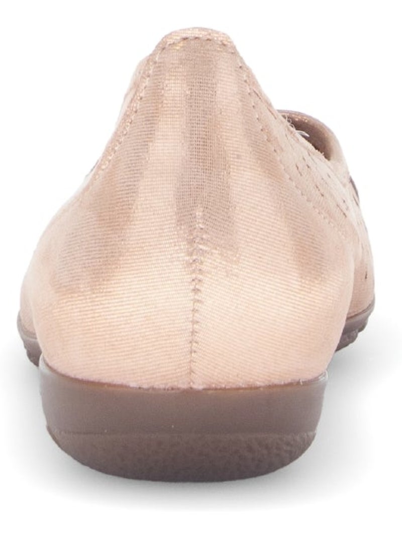 Ballerines  clair en cuir irisé Rose - Kiabi