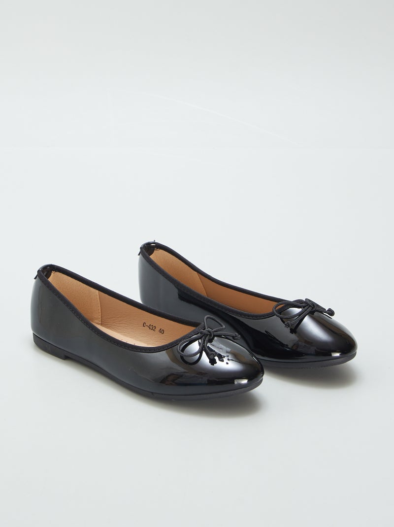 Ballerines classiques vernies Noir - Kiabi