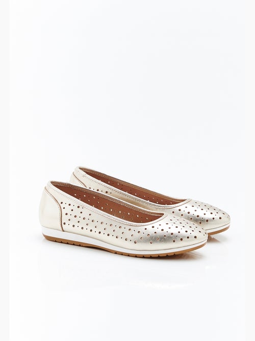 Ballerines Climatyl dessus cuir perforé - Damart - Kiabi