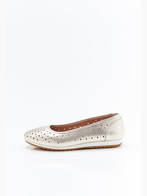 Ballerines Climatyl dessus cuir perforé - Damart - Kiabi