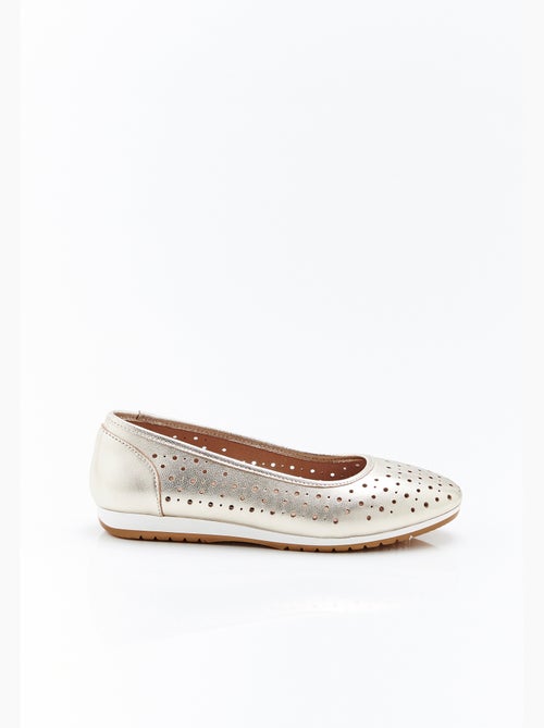 Ballerines Climatyl dessus cuir perforé - Damart - Kiabi