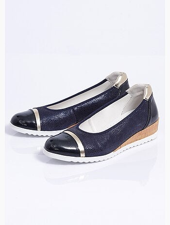 Ballerines compensées cuir largeur confort